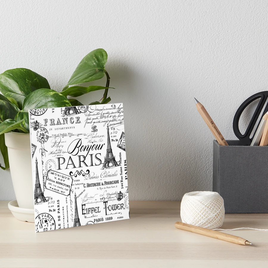 Vintage Paris Black And White Nostalgic Pattern