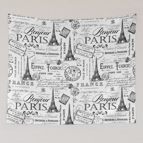 Item preview, Vintage Paris Black And White Nostalgic Pattern designed and sold by artsandsoul.