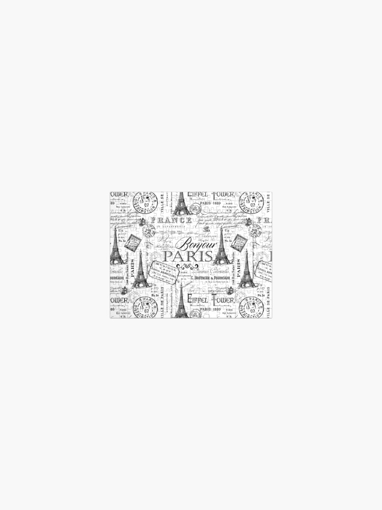 Cahier à spirale for Sale avec l'œuvre « Style de vie français vintage de  Paris avec motif de tour Eiffel noir et blanc » de l'artiste artsandsoul