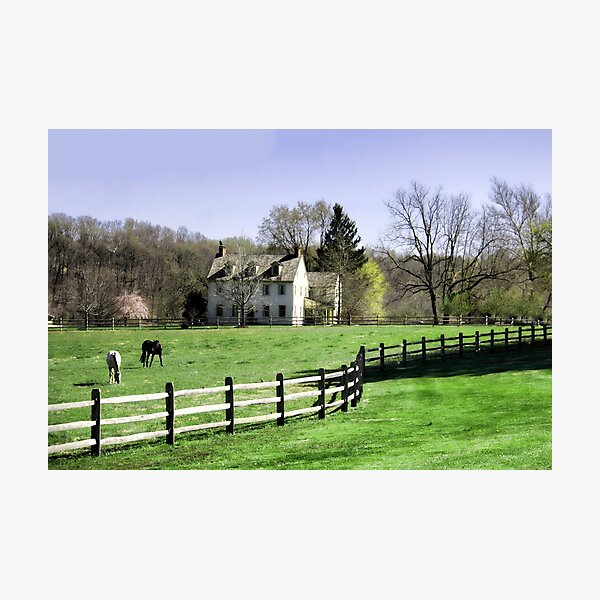"Chester County, Pennsylvania Horse Farm" Photographic Print for Sale