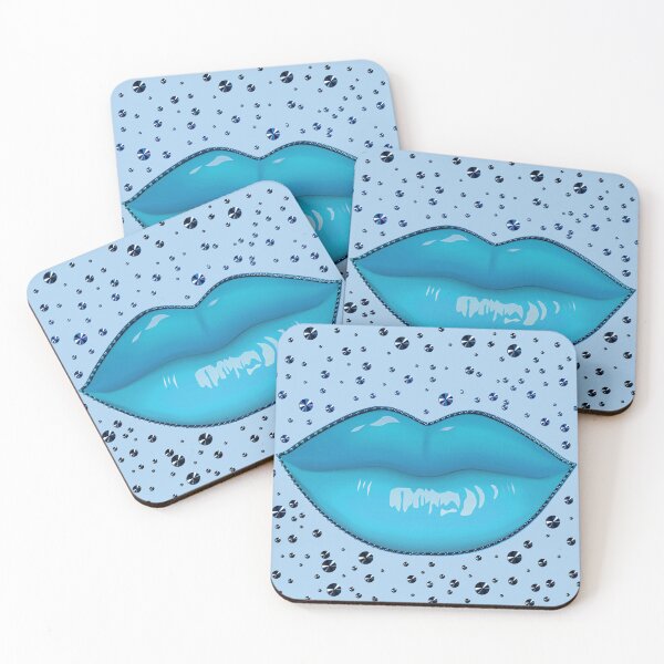 Item preview, Blue lipstick glossy makeup kiss mouth Madonna Piercing - Beauty designed and sold by GlamourChick.