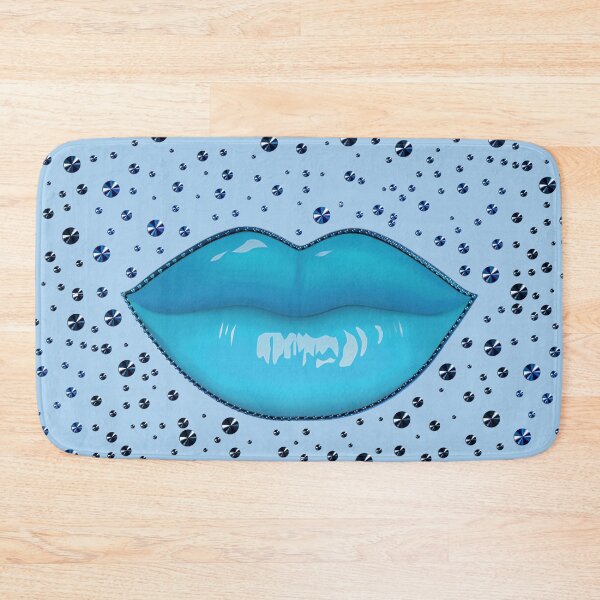 Item preview, Blue lipstick glossy makeup kiss mouth Madonna Piercing - Beauty designed and sold by GlamourChick.