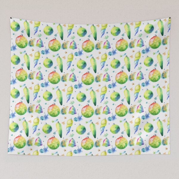 Item preview,  New Years Christmas pattern of Christmas balls, green designed and sold by fiolika.