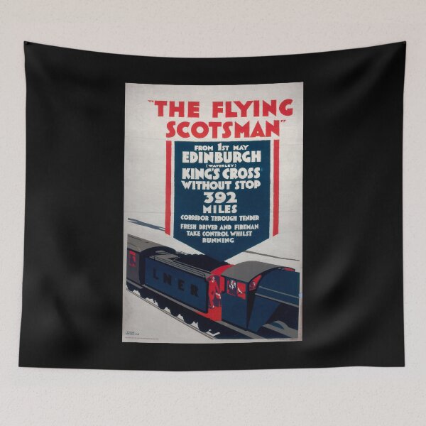 Item preview, retro classic The Flyin Scotsman poster designed and sold by CorasPosters.