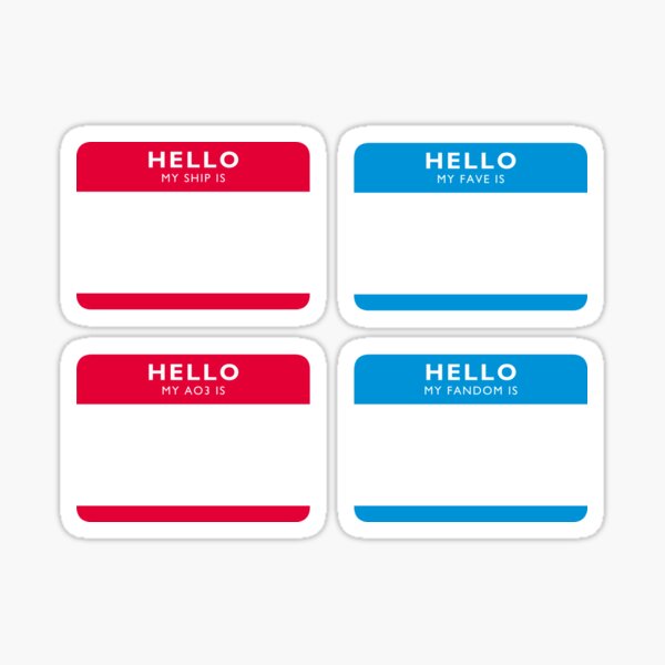 Artikel-Vorschau von Fandom Nametags Sticker Sheet, designt und verkauft von mashimero.