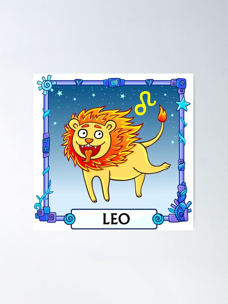 Zodiac sign Leo. Fantastic animation animal. A background the