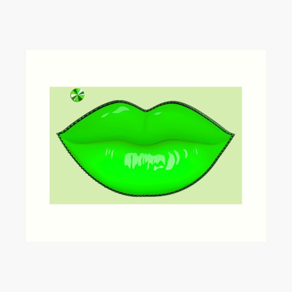 Makeup Lips Lipstick Kissing Mouth Madonna Upper Lip Piercing - 80s Art Print