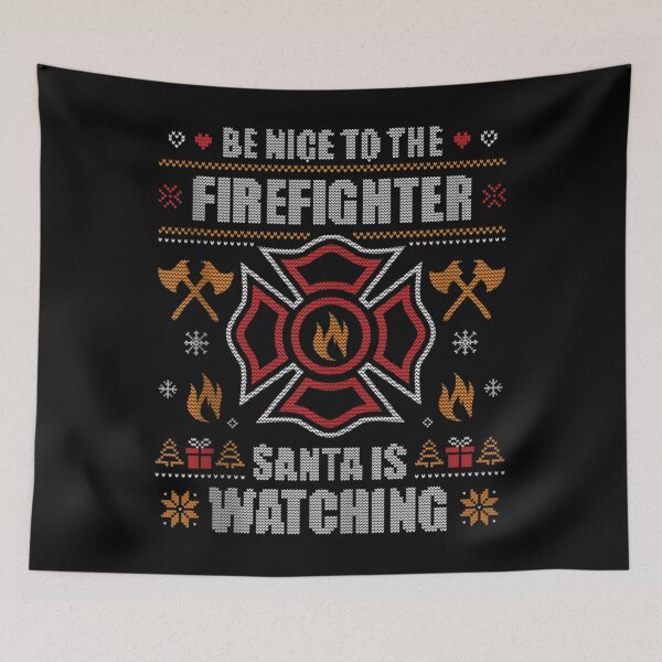 Item preview, Be Nice To The Firefighter Ugly Christmas Fireman designed and sold by TheBloom98.