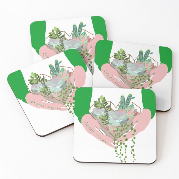 Item preview, Green Fingers Hands holding terrarium with succulents designed and sold by orangerinka.
