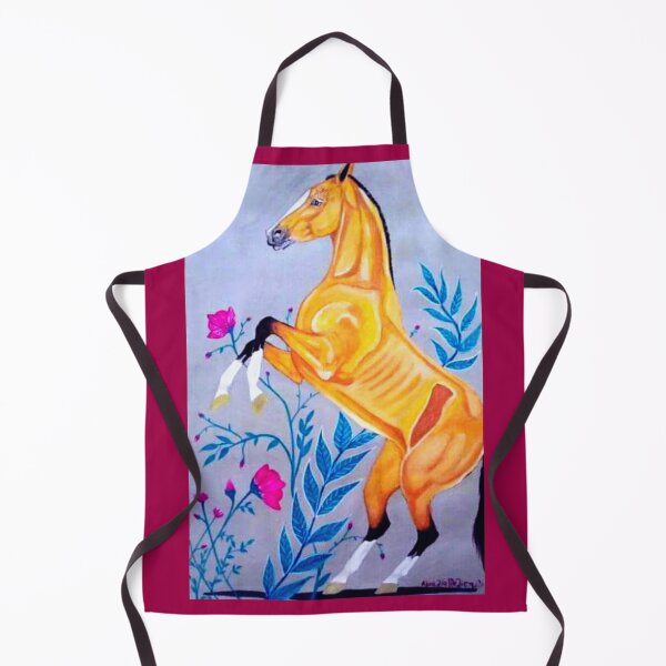 Item preview, Akhal teke horse rearing gouache painting designed and sold by horseaddicted.
