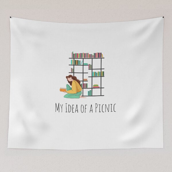 Item preview, My idea of a picnic is with books - quirky design for book lovers designed and sold by Marguerite Faure.