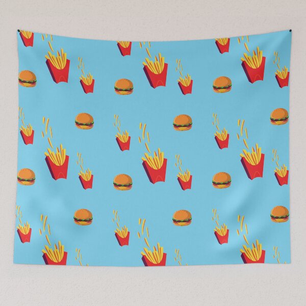 Item preview, French Fries Pattern Burger Light Blue designed and sold by kyds.