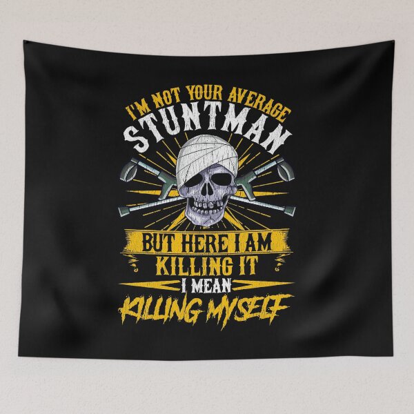 Item preview, Frequently Injured Stuntman Skull and Crutches for Risk Taking Dangerous Stuntman designed and sold by Gold Wings Tees.