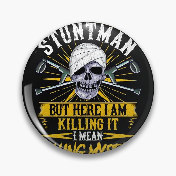 Item preview, Frequently Injured Stuntman Skull and Crutches for Risk Taking Dangerous Stuntman designed and sold by Gold Wings Tees.