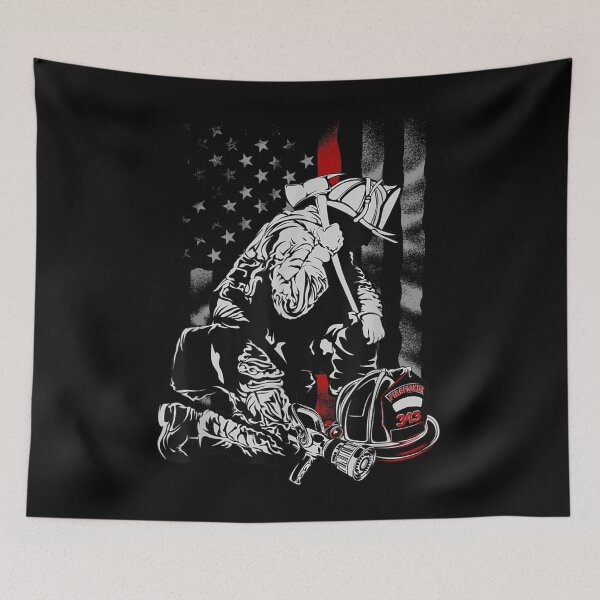 Item preview, Fallen Fireman American Flag Thin Red Line Firefighter designed and sold by TheBloom98.