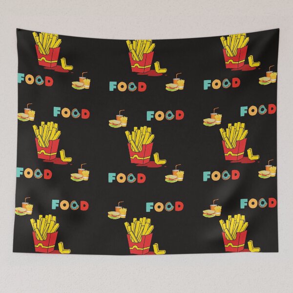 Item preview,  French Fries Pattern Food Black designed and sold by kyds.
