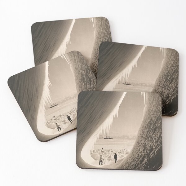 Item preview, Ice cave in Antarctica with Scott‘s Terra nova in the background designed and sold by Pelikancrazy.