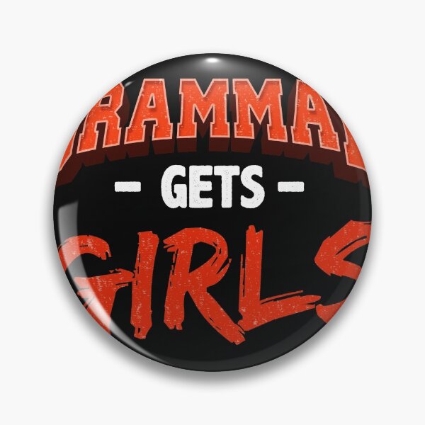 Item preview, Grammar Gets Girls Funny Grammar Geek Design designed and sold by Gold Wings Tees.