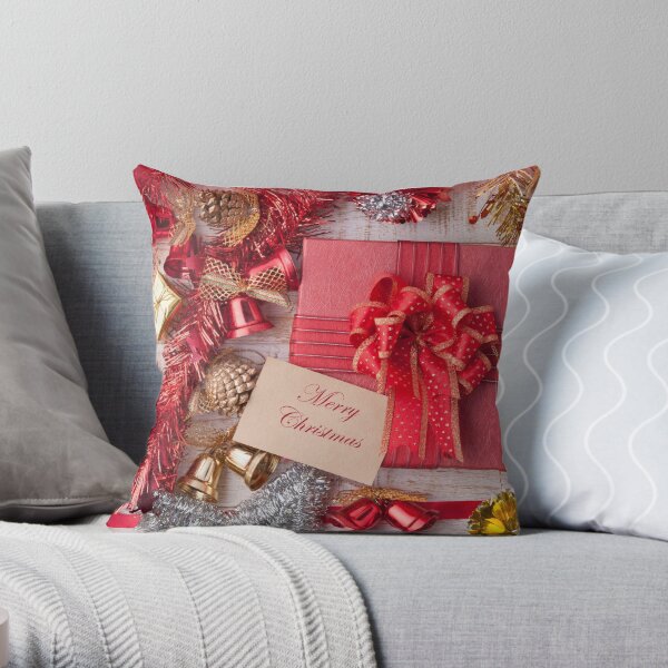Red Merry Christmas The Decorative Way Throw Pillow