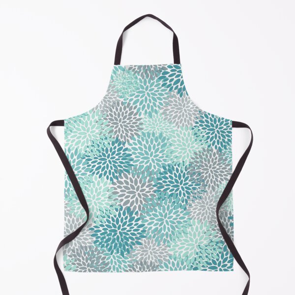 Item preview, Modern Floral Prints, Teal, Turquoise and Gray designed and sold by meggydesigns.