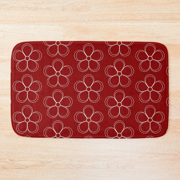 Item preview, White flower on dark red designed and sold by Ninaeva.