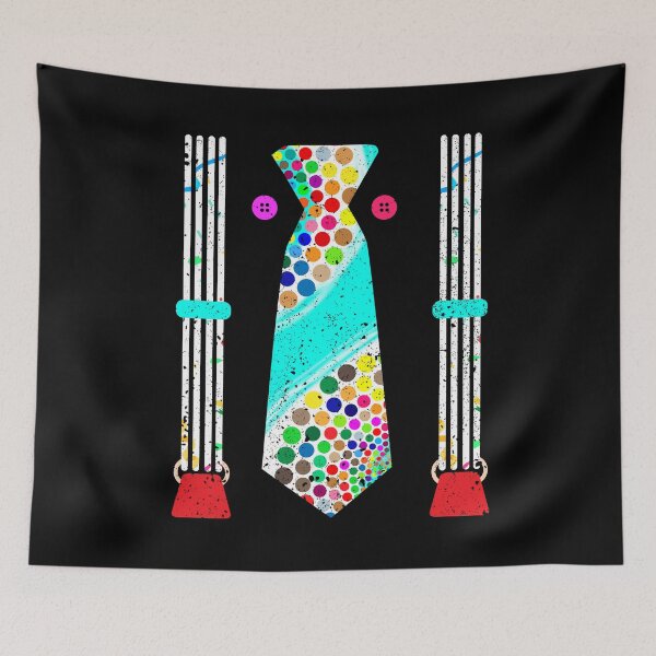 Item preview, Funny Tie Shirt with Aqua Suspenders. Rodeo clown, bullfighter costume designed and sold by Gold Wings Tees.