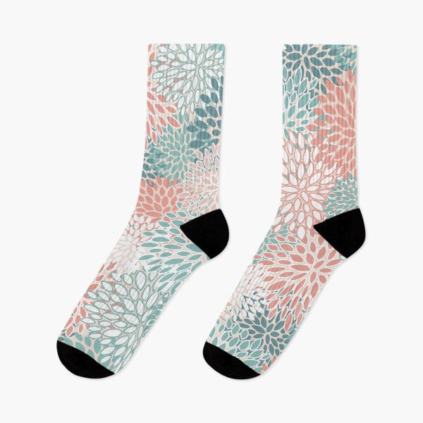 Item preview, Modern Floral Prints, Coral Teal and Green designed and sold by meggydesigns.