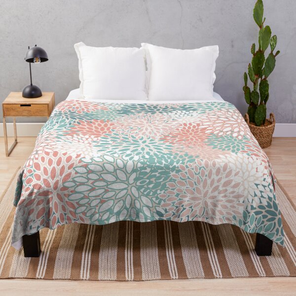 Item preview, Modern Floral Prints, Coral Teal and Green designed and sold by meggydesigns.
