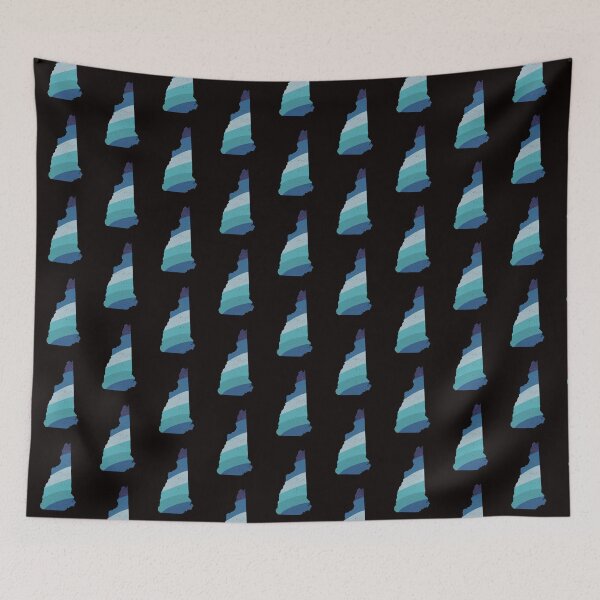 Item preview, New Hampshire State Vintage Distressed Retro Blue Rainbow Stripes designed and sold by twicetrader.