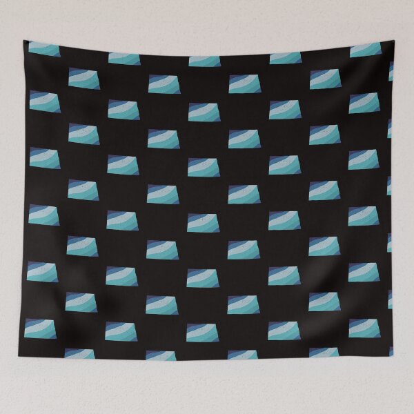 Item preview,  North Dakota State Blue Vintage Distressed Retro Rainbow Stripes designed and sold by twicetrader.