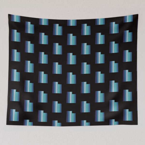 Item preview, Utah State Retro Blue Rainbow Distressed Vintage Stripes designed and sold by twicetrader.