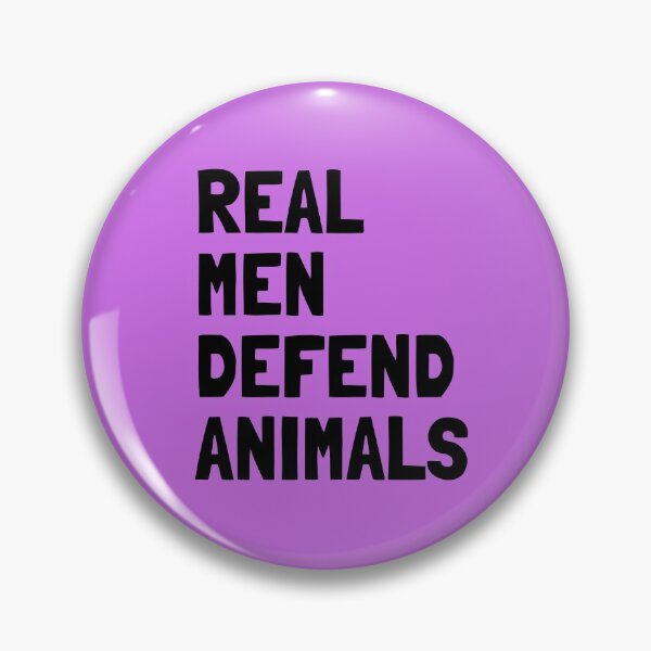 Item preview, Real Men Defend Animals | Veganism and Animal Rights | Magenta Square Black Text designed and sold by EarlessPierre.
