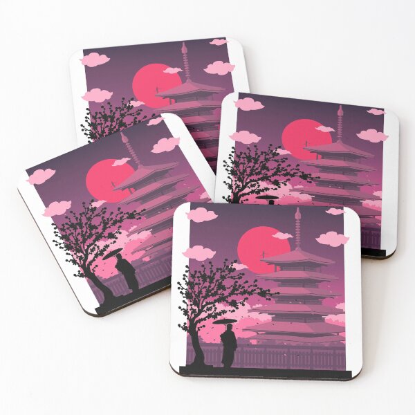 Item preview, Lady in Kimono Japanese Temple Landscape designed and sold by papijandi.