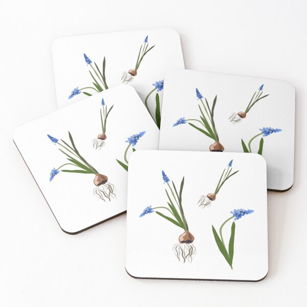 Item preview, Muscari flowers minimalist design of spring bulb flowers designed and sold by orangerinka.