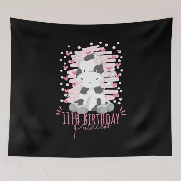 Item preview, 11th Birthday Princess Girl 11 Years Old Cow Lover B-Day print designed and sold by Grabitees.