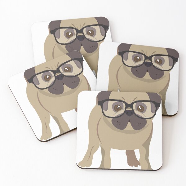 Item preview, Pug dog with glasses designed and sold by Bebouna.