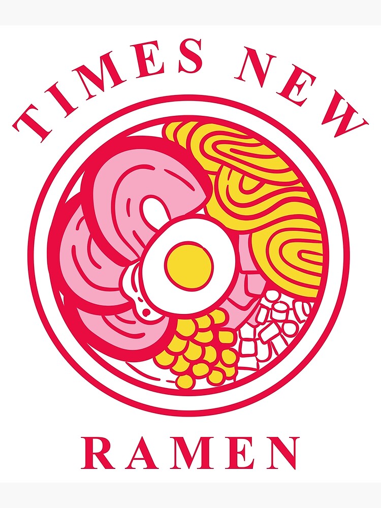 "Times New Ramen, funny noodles font graphic design" Poster by emmjott