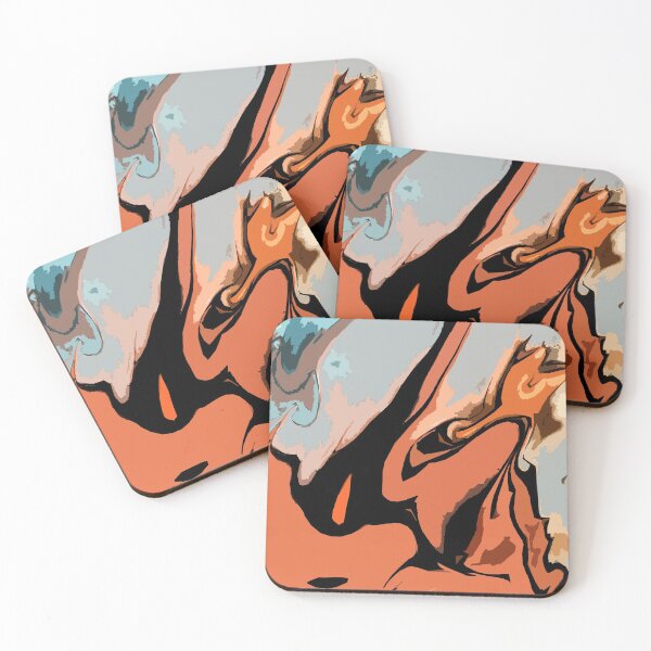 Item preview, Digital Colorful Abstract Patterns in Orange, Grey and Black designed and sold by ShopieHome.