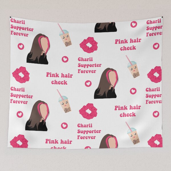 Item preview, Sticker pack of Charli D' Amelio famous tiktokers pink hair dye designed and sold by anins-azuree.