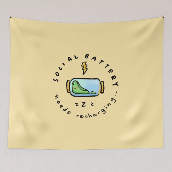 Item preview, Social Battery Needs Charging // Introverted Social Energy designed and sold by ShelliesWorld.