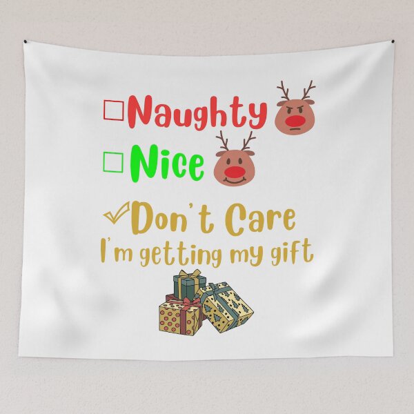 Item preview, Naughty nice don't care funny christmas joke designed and sold by GoodyLeo.