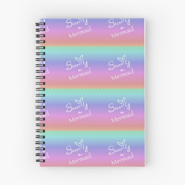 Item preview, Secretly a Mermaid calligraphy and rainbow scales designed and sold by orangerinka.