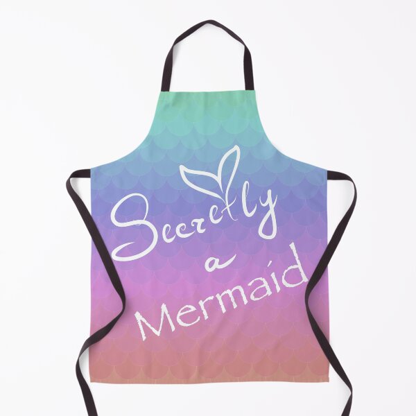 Item preview, Secretly a Mermaid calligraphy and rainbow scales designed and sold by orangerinka.
