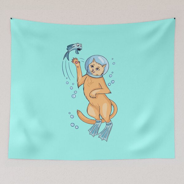 Item preview, Crazy Scuba Cat designed and sold by youngdstag.