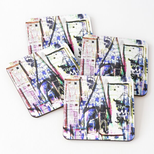 Item preview, New York Urban Pop Art 5th Ave Chrysler Funky Colorful Shabby Graffiti Modern Art Grunge Downtown Scribble designed and sold by ExquisiteShots.