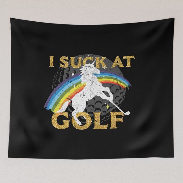 Artikelvorschau, Ich lutsche am Golf mit Regenbogen und Einhorn. Strafe für den Verlust einer Golfwette. entworfen und verkauft von Gold Wings Tees.