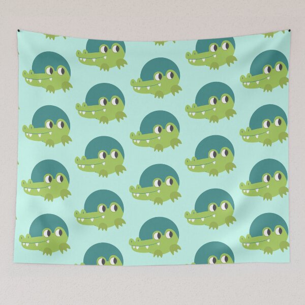 Item preview, Uber cute green circle crocodile designed and sold by jasmineberry.