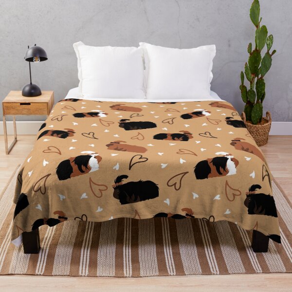 Love Silkie Guinea pig - Black and Brown Throw Blanket