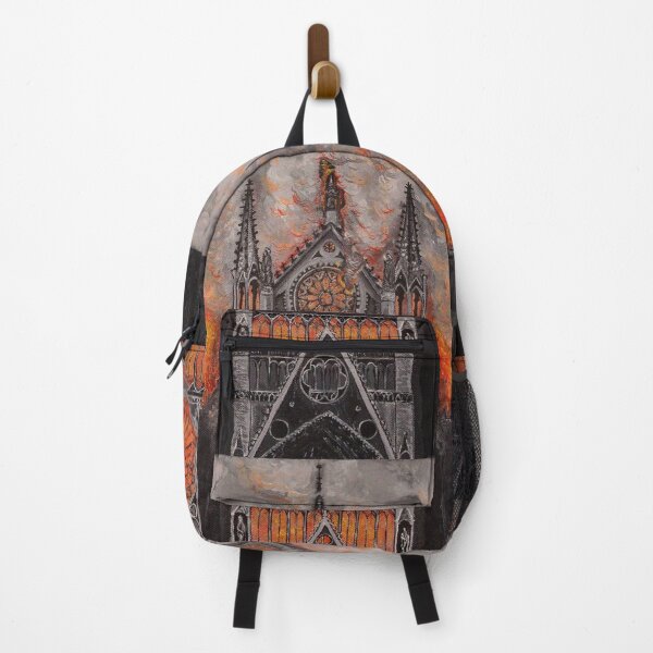 Item preview, notre dame on fire painting designed and sold by tintacarmesim.