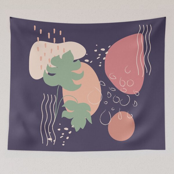 Item preview, Abstract shapes dots lines and tropical plants digital design illustration 68 designed and sold by MyBlackDreams.